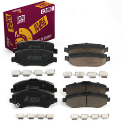 Metrix Premium Chassis Parts - Front & Rear Ceramic Disc Brake Pad Set Fits 2007-2011 Dodge Nitro, 2008-2012 Jeep Liberty, 2007-2017 Jeep Wrangler, 2018 Wrangler JK, Made in Europe