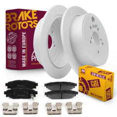 Metrix Premium Chassis Parts - Rear Semi-Metallic Disc Brake Pad Set & Solid Brake Rotor Kit Fits 2013-2015 Subaru BRZ, 2009-2013 Forester, 2008-2014 Impreza, 2010-2014 Legacy, 2010-2014 Outback