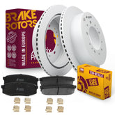 Metrix Premium Chassis Parts - Rear Semi-Metallic Disc Brake Pad Set & Vented Brake Rotor Kit Fits 2008-2011 Lexus LX570, 2013-2021 LX570, 2008-2021 Land Cruiser, 2008-2022 Sequoia, 2007-2021 Tundra