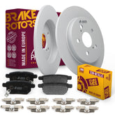 Metrix Premium Chassis Parts - Rear Semi-Metallic Disc Brake Pad Set & Solid Brake Rotor Kit Fits 2011-2013 Lexus CT200h, 2009-2010 Pontiac Vibe, 2009-2019 Toyota Corolla, Matrix, Prius, Prius Plug-In