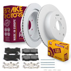 Metrix Premium Chassis Parts - Rear Semi-Metallic Disc Brake Pad Set & Vented Brake Rotor Kit Fits 2011-2013 Infiniti M37, 2011-2013 Infiniti M56, 2018 Q50, 2014-2018 Q70, 2015-2019 Q70L, 2014 QX70
