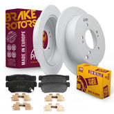 Metrix Premium Chassis Parts - Rear Semi-Metallic Disc Brake Pad Set & Solid Brake Rotor Kit Fits 2001-2006 Hyundai Santa Fe, 2005-2009 Hyundai Tucson, 2005-2010 Kia Sportage, Made in Europe