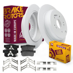 Metrix Premium Chassis Parts - Rear Semi-Metallic Disc Brake Pad Set & Solid Brake Rotor Kit Fits 2014-2016 Honda CR-V, 2013-2015 Acura RDX, 2017-2018 Acura RDX, Made in Europe