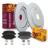 Metrix Premium Chassis Parts - Rear Semi-Metallic Disc Brake Pad Set & Vented Brake Rotor Kit Fits Ford Explorer, Flex, Lincoln MKS, MKT, Police Interceptor Utility, Taurus, Made in Europe