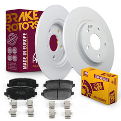 Metrix Premium Chassis Parts - Rear Semi-Metallic Disc Brake Pad Set & Solid Brake Rotor Kit Fits 2012-2016 Chrysler Town & Country, 2012-2020 Dodge Grand Caravan, Journey, Ram C/V, Volkswagen Routan