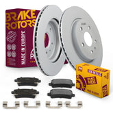 Metrix Premium Chassis Parts - Rear Semi-Metallic Disc Brake Pad Set & Vented Brake Rotor Kit Fits Buick LaCrosse, Regal, Cadillac XTS, Chevrolet Impala, Malibu, Saab 9-5, Made in Europe