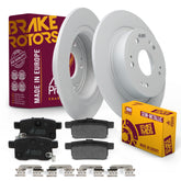 Metrix Premium Chassis Parts - Rear Semi-Metallic Disc Brake Pad Set & Solid Brake Rotor Kit Fits 2009-2014 Acura TSX, 2008-2017 Honda Accord, Made in Europe