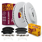 Metrix Premium Chassis Parts - Front Semi-Metallic Disc Brake Pad Set & Vented Brake Rotor Kit Fits 1992-1997 Toyota Camry, Made in Europe