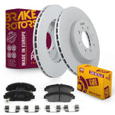 Metrix Premium Chassis Parts - Front Semi-Metallic Disc Brake Pad Set & Vented Brake Rotor Kit Fits 1997-2005 Acura EL, 1996-2005 Honda Civic, 2010-2014 Honda Insight, Made in Europe
