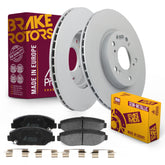 Metrix Premium Chassis Parts - Front Semi-Metallic Disc Brake Pad Set & Vented Brake Rotor Kit Fits 2014-2015 Acura ILX, 2003-2017 Accord, 2013-2015 Civic, 2016 CR-Z, 2003-2011 Element, 2014 Fit