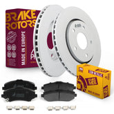 Metrix Premium Chassis Parts - Front Semi-Metallic Disc Brake Pad Set & Vented Brake Rotor Kit Fits 2008-2009 Chrysler Town & Country, 2008-2009 Dodge Grand Caravan, Made in Europe