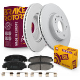 Metrix Premium Chassis Parts - Front Semi-Metallic Disc Brake Pad Set & Vented Brake Rotor Kit Fits 2013 Acura ILX, 2015 Honda Civic, Made in Europe