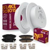Metrix Premium Chassis Parts - Rear Ceramic Disc Brake Pad Set & Solid Brake Rotor Kit Fits 2013-2015 Subaru BRZ, 2009-2013 Forester, 2008-2014 Impreza, 2010-2014 Legacy, 2010-2014 Outback