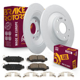 Metrix Premium Chassis Parts - Rear Ceramic Disc Brake Pad Set & Solid Brake Rotor Kit Fits 2013-2021 Mazda CX-5, Made in Europe