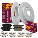 Metrix Premium Chassis Parts - Rear Ceramic Disc Brake Pad Set & Solid Brake Rotor Kit Fits 2011-2013 Lexus CT200h, 2009-2010 Pontiac Vibe, Toyota Corolla, Matrix, Prius, Prius Plug-In, Prius Prime
