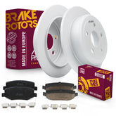 Metrix Premium Chassis Parts - Rear Ceramic Disc Brake Pad Set & Solid Brake Rotor Kit Fits 2007-2017 Jeep Wrangler, 2018 Jeep Wrangler JK, Made in Europe