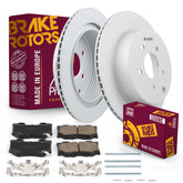 Metrix Premium Chassis Parts - Rear Ceramic Disc Brake Pad Set & Vented Brake Rotor Kit Fits 2011-2013 Infiniti M37, 2011-2013 M56, 2018 Q50, 2014-2018 Q70, 2015-2019 Q70L, 2014 QX70