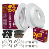 Metrix Premium Chassis Parts - Rear Ceramic Disc Brake Pad Set & Solid Brake Rotor Kit Fits 2014-2016 Honda CR-V, 2013-2015 Acura RDX, 2017-2018 Acura RDX, Made in Europe