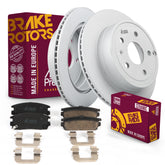 Metrix Premium Chassis Parts - Rear Ceramic Disc Brake Pad Set & Vented Brake Rotor Kit Fits 2010-2017 Chevrolet Equinox, 2010-2017 GMC Terrain, Made in Europe