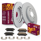 Metrix Premium Chassis Parts - Rear Ceramic Disc Brake Pad Set & Vented Brake Rotor Kit Fits Buick LaCrosse, Buick Regal, Cadillac XTS, Chevrolet Impala, Malibu, Saab 9-5, Made in Europe