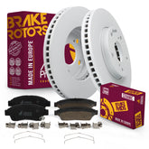 Metrix Premium Chassis Parts - Front Ceramic Disc Brake Pad Set & Vented Brake Rotor Kit Fits 1992-1997 Toyota Camry, Made in Europe