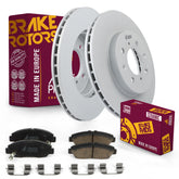 Metrix Premium Chassis Parts - Front Ceramic Disc Brake Pad Set & Vented Brake Rotor Kit Fits 1997-2005 Acura EL, 1996-2005 Honda Civic, 2010-2014 Honda Insight, Made in Europe
