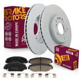 Metrix Premium Chassis Parts - Front Ceramic Disc Brake Pad Set & Vented Brake Rotor Kit Fits 2014-2015 Acura ILX, 2003-2017 Honda Accord, 2013-2015 Civic, 2016 CR-Z, 2003-2011 Element, 2014 Honda Fit