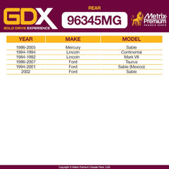 Metrix Premium 2 PC Stabilizer Bar Link Kit with GDX 96345MG OEM fit