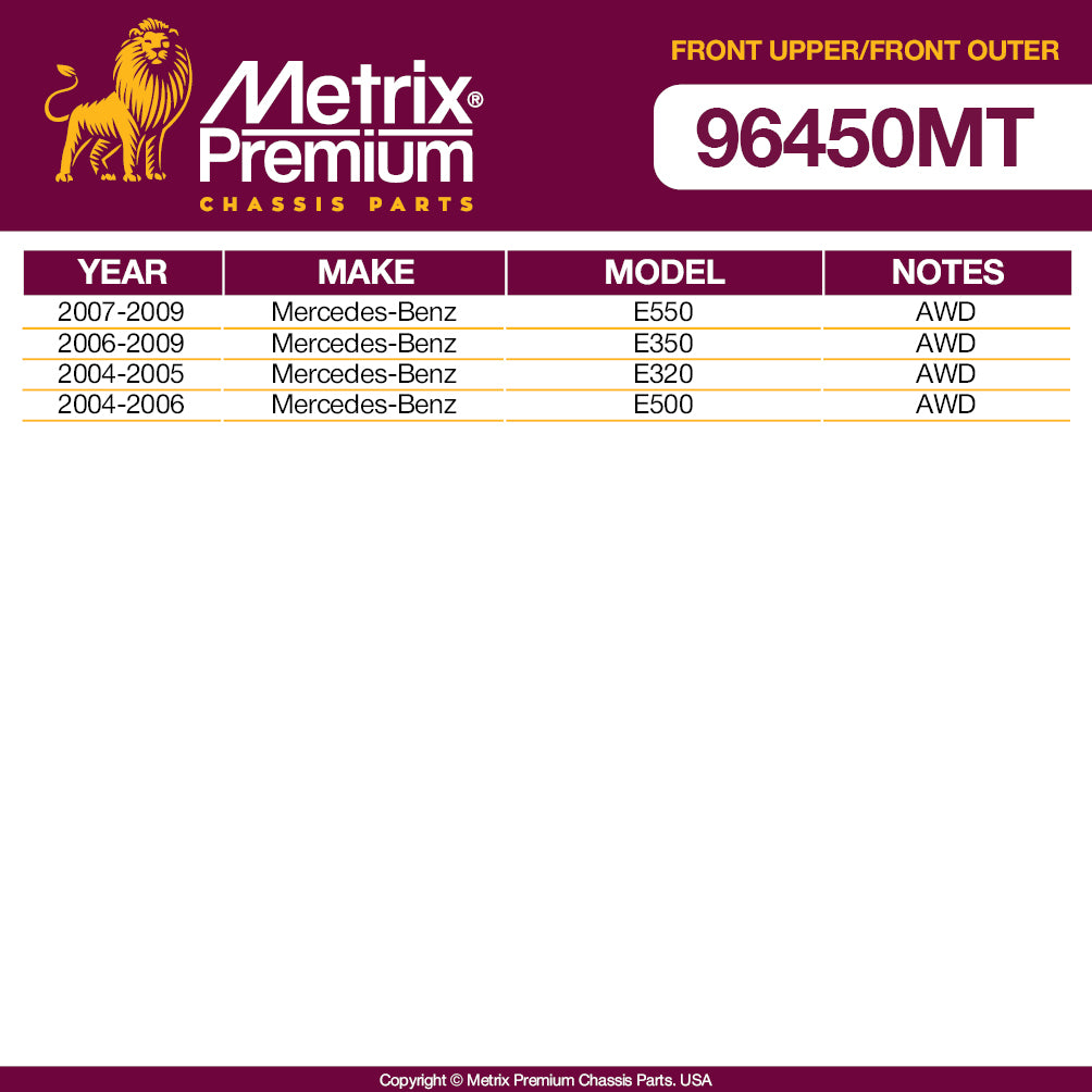 Metrix Premium 4 PC Front Upper Control Arm and Outer Tie Rod End Kit 96450MT OEM fit spare parts