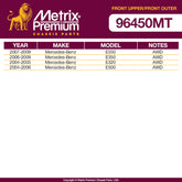 Metrix Premium 4 PC Front Upper Control Arm and Outer Tie Rod End Kit 96450MT OEM fit spare parts