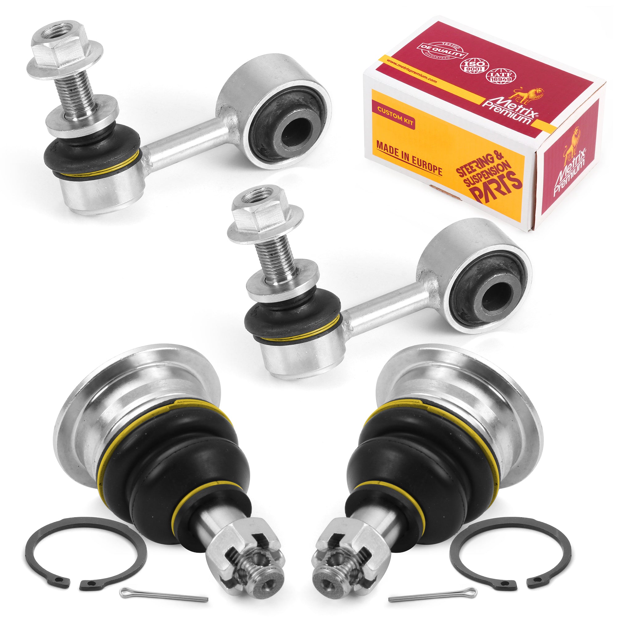 Metrix Premium 4 PC Front Stabilizer Bar Link and Upper Ball Joint Kit 96553MT OEM fit auto parts
