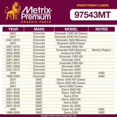 Metrix Premium 4 PC Front Lower Control Arm and Front Stabilizer Bar Link Kit 97543MT OEM fit auto parts fitment compability