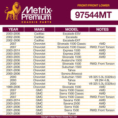 Metrix Premium 4 PC Front Lower Control Arm and Front Stabilizer Bar Link Kit 97544MT OEM fit auto parts fitment compability