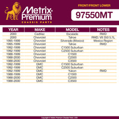Metrix Premium 4 PC Front Lower Control Arm and Front Stabilizer Bar Link Kit 97550MT OEM fit auto parts fitment compability