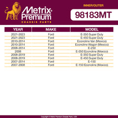 Metrix Premium 4 PC Inner Tie Rod End and Outer Tie Rod End Kit 98183MT OEM fit auto parts fitment compability