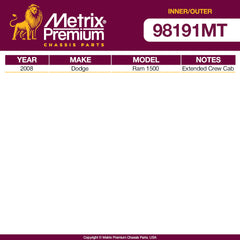 Metrix Premium 4 PC Inner Tie Rod End and Outer Tie Rod End Kit 98191MT OEM fit auto parts fitment compability
