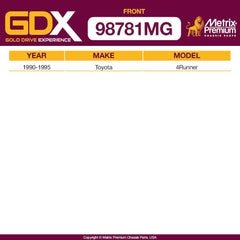 Metrix Premium 2 PC Stabilizer Bar Link Kit with GDX 98781MG OEM fit