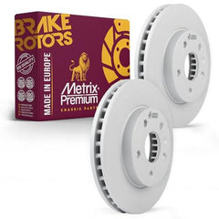 Metrix Premium Front 2PCS Coated Vented Disc Brake Rotor Fits Buick LaCrosse, Buick Regal, Chevrolet Malibu Limited, Chevrolet Malibu, Saab 9-5 - Metrix Premium Chassis Parts