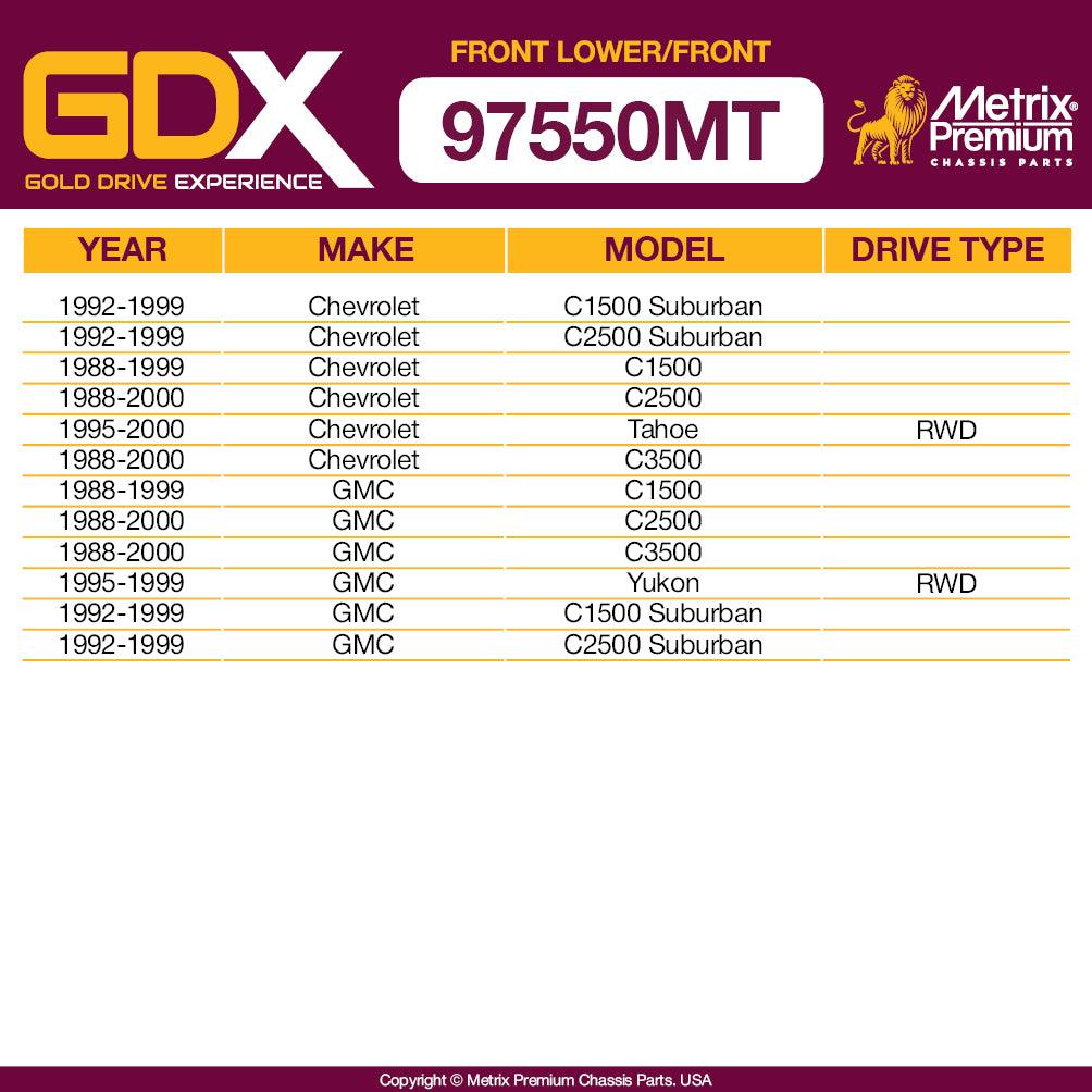 Metrix Premium GDX 4PCS Front L/R Lower Control Arm and Front L/R Stabilizer Bar Link Kit RK620299, RK620298, K700532 Fit Chevrolet C1500 Suburban, C2500 Suburban, C1500, Tahoe, GMC C1500, Yukon - Metrix Premium Chassis Parts