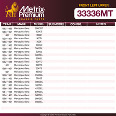 Metrix Premium Front Left Upper Control Arm and Ball Joint Assembly 33336MT OEM fit spare parts