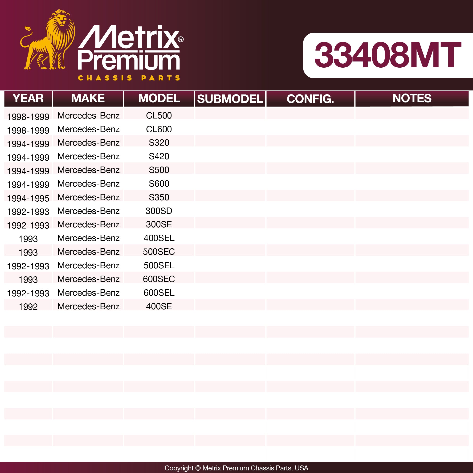 Metrix Premium Chassis Parts Center Link 33408MT aftermarket car parts