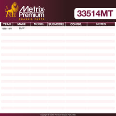 Metrix Premium Chassis Parts Front Tie Rod End 33514MT OEM fit auto parts