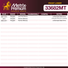 Metrix Premium Chassis Parts Front Lower Ball Joint 33682MT OEM fit auto parts