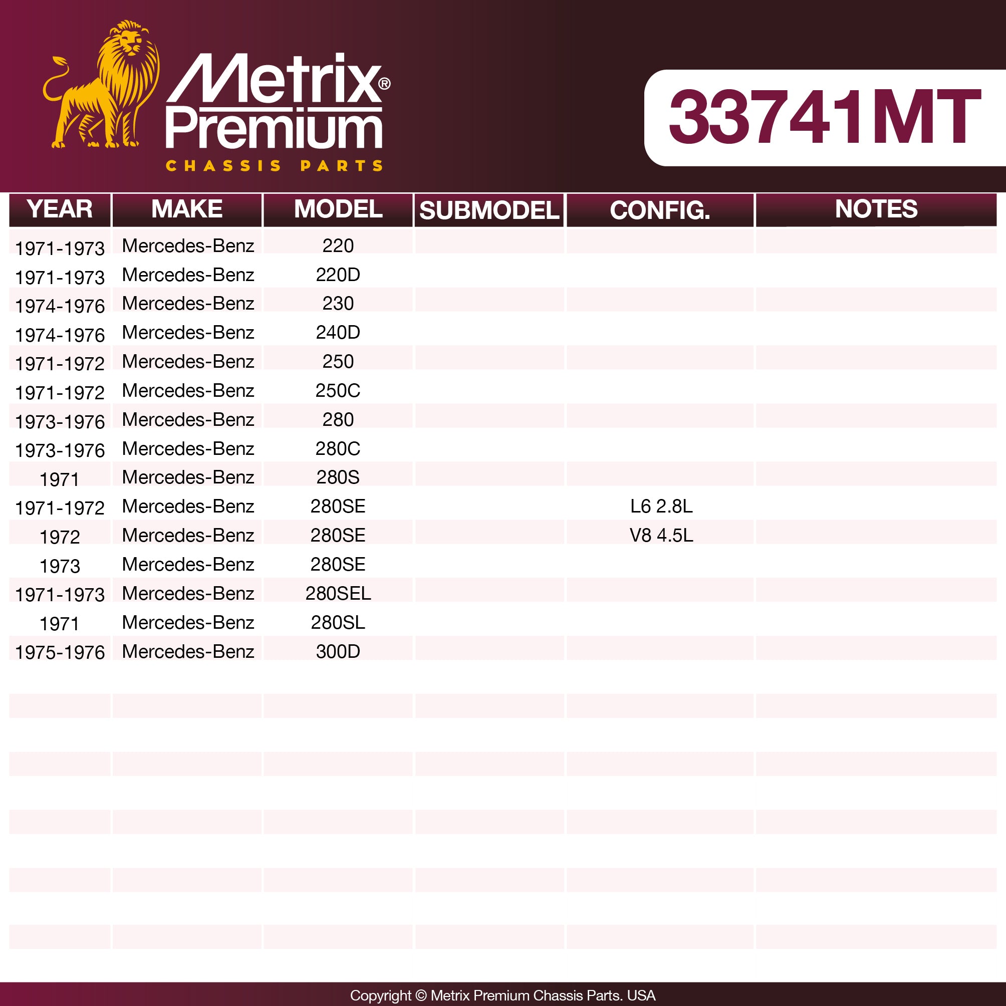 Metrix Premium Chassis Parts Center Link 33741MT aftermarket car parts