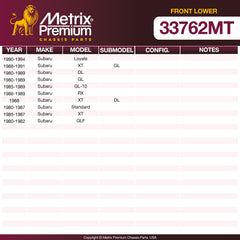 Metrix Premium Chassis Parts Front Lower Ball Joint 33762MT OEM fit auto parts