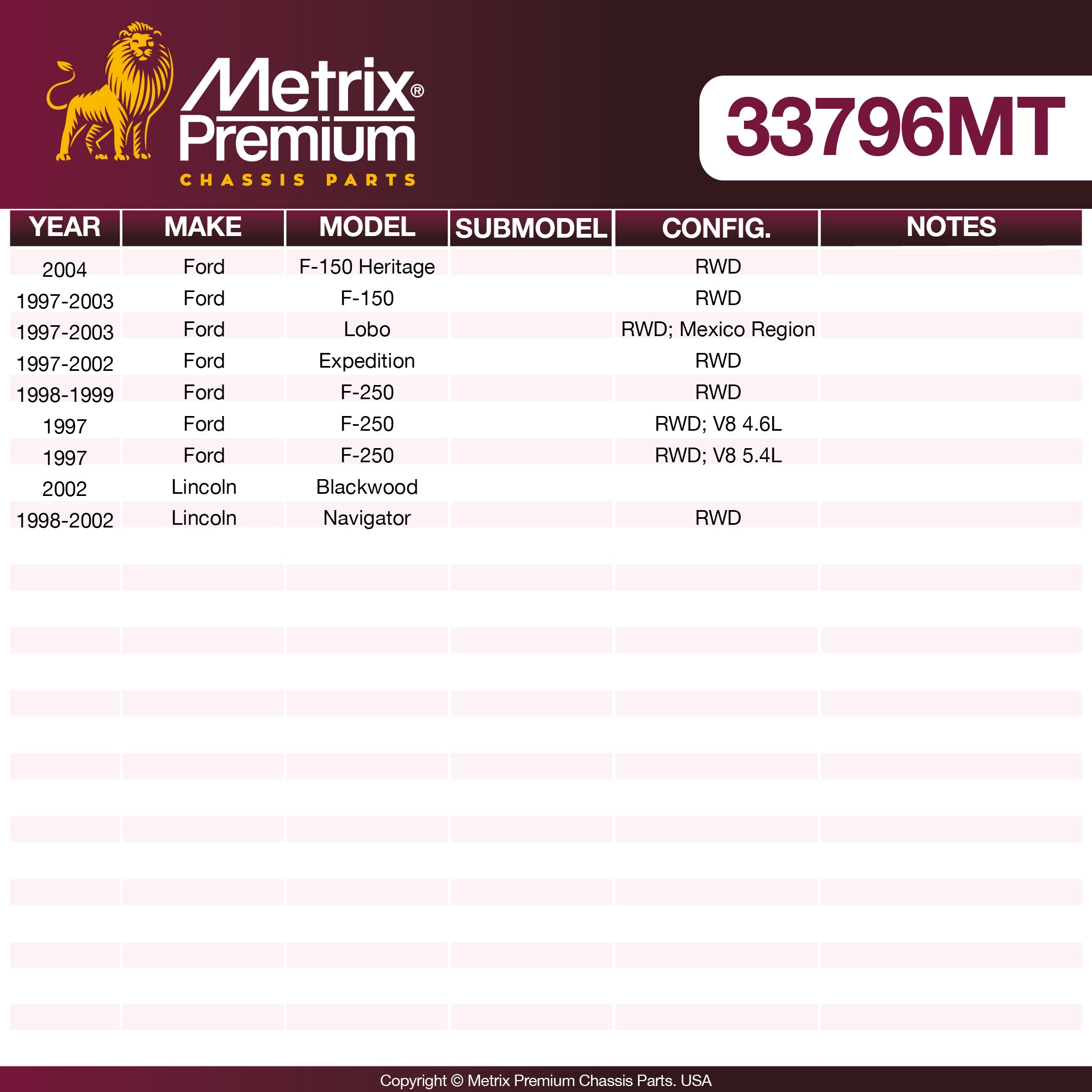 Metrix Premium Chassis Parts Center Link 33796MT aftermarket car parts