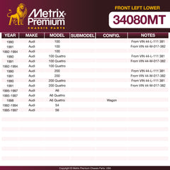 Metrix Premium Chassis Parts Front Left Lower Control Arm and Ball Joint Assembly 34080MT aftermarket car parts