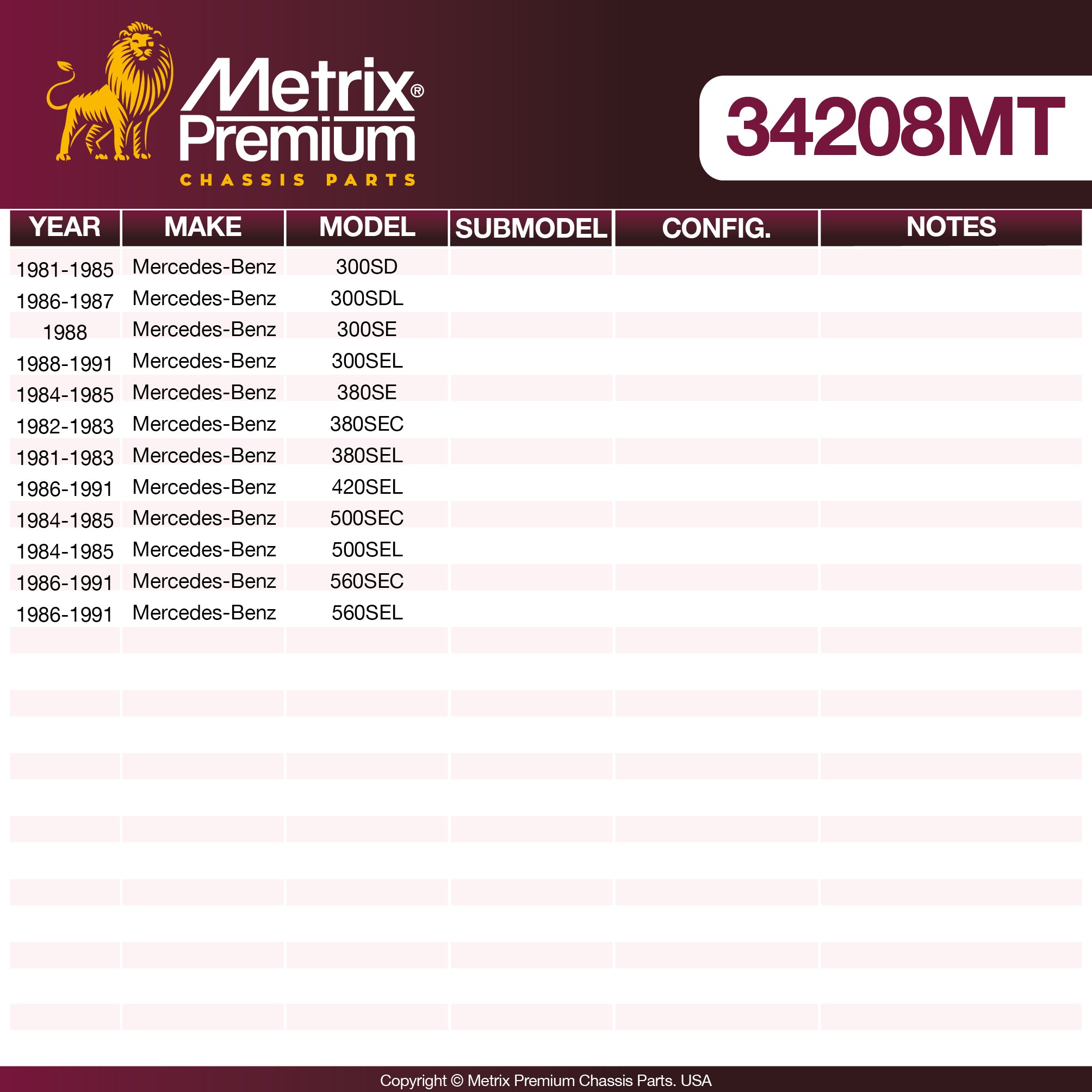 Metrix Premium Chassis Parts Center Link 34208MT aftermarket car parts