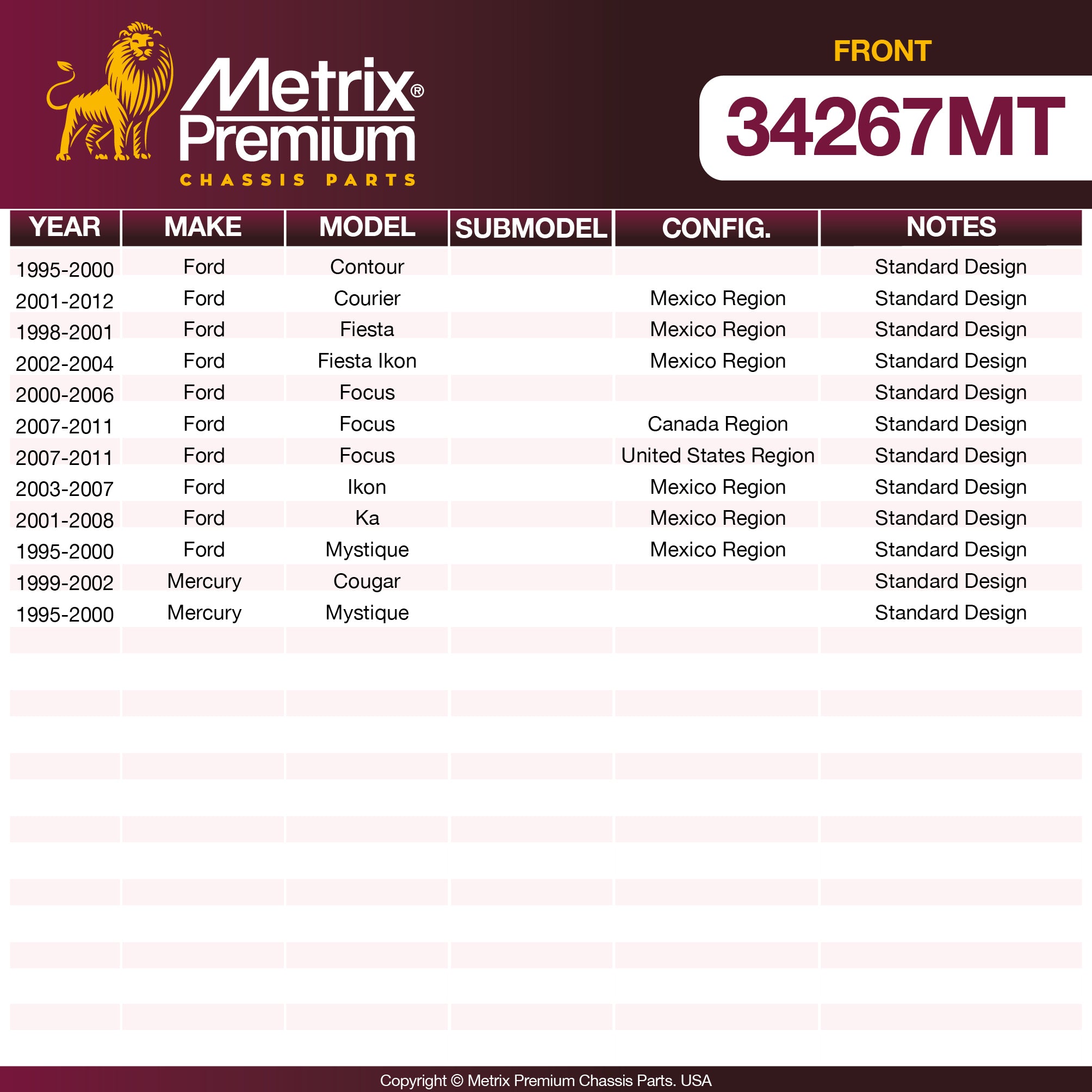 Metrix Premium Chassis Parts Front Stabilizer Bar Link 34267MT aftermarket car parts