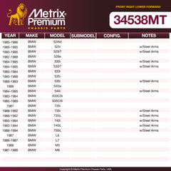 Metrix Premium Chassis Parts Front Right Lower Forward Control Arm and Ball Joint Assembly 34538MT aftermarket car parts